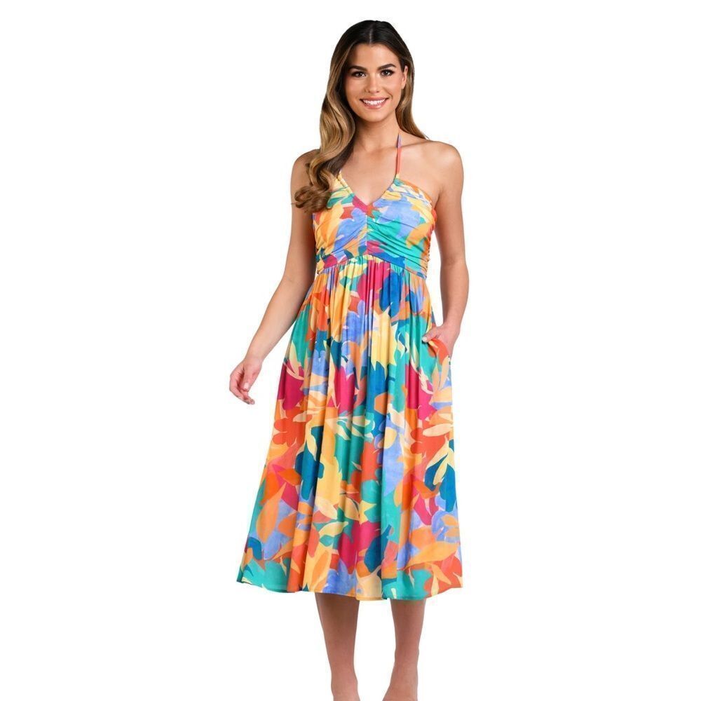 La Blanca Fantasy Resort Halter Midi Dress